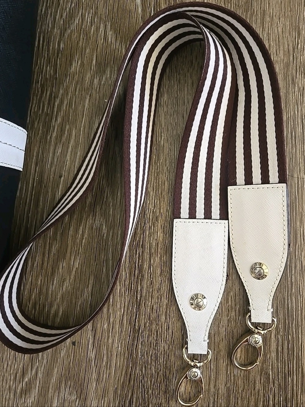 Henri Bendel Convertible Weekender Satchel Colorblock, Striped Strap, Lock & Key - Picture 5 of 15